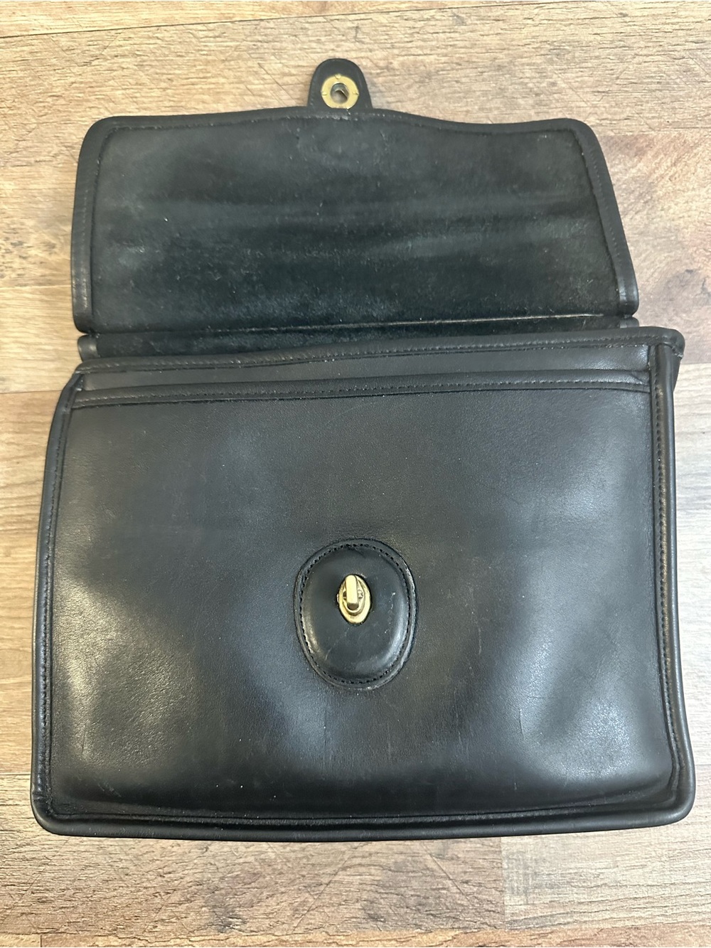 Vintage Coach Willis 9927 Black Glove Tanned Leather Turnlock Satchel Crossbody - Picture 12 of 14
